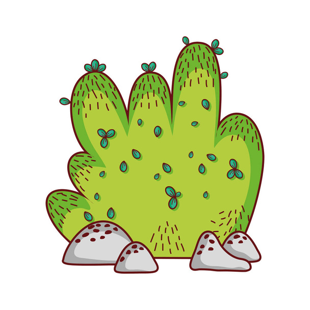 vegetación arbusto botánica dibujos animados diseño icono aislado
 - Vector, Imagen