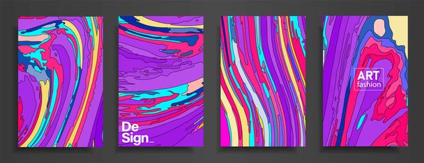 modernes Design a4.abstract helle Textur der farbigen hellen Flüssigkeit lackiert. Splash Trends lackiert. Gebrauchte Design-Präsentationen, Druck, Flyer, Visitenkarten, Einladungen, Kalender, Websites, Verpackung, Einband. - Vektor, Bild