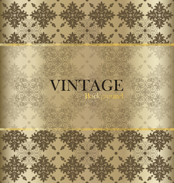 Vintage background with golden vintage label. Vector illustratio - Вектор, зображення