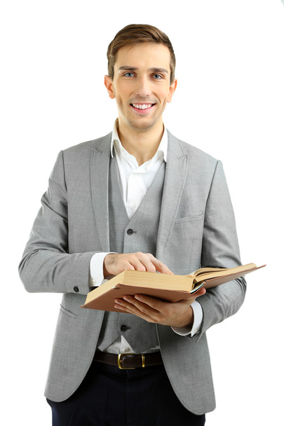 Young teacher with book - Foto, afbeelding