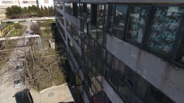 the old industrial building from the Soviet Union,aerial view - Materiaali, video