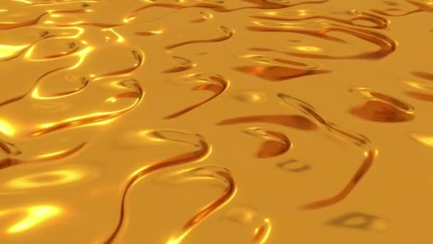 Seamlessly looping slowly flowing liquid golden 3D substance. Animated background. - Footage, Video