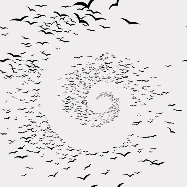 vektor zökkenőmentes textúrája repülő madárállomány - Vektor, kép