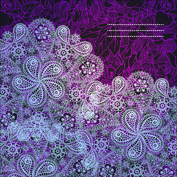 Ornamental winter hand-drawn lace snowflake pattern. - Vettoriali, immagini