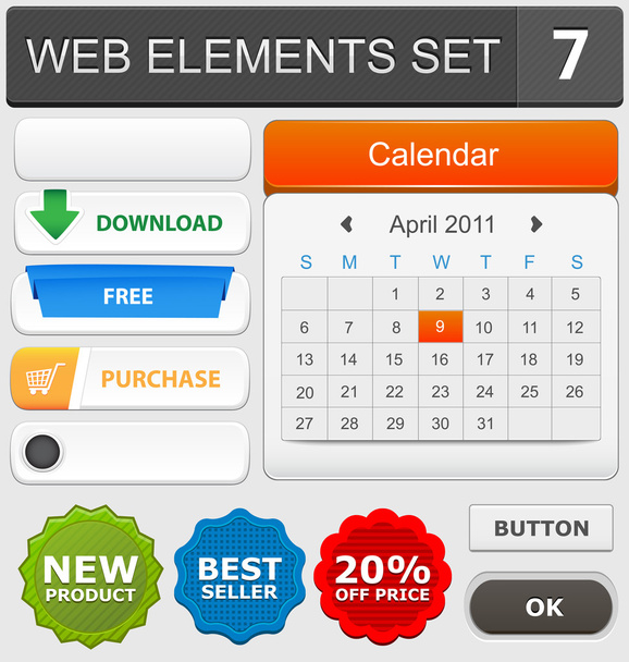 Web design elements set - Вектор, зображення