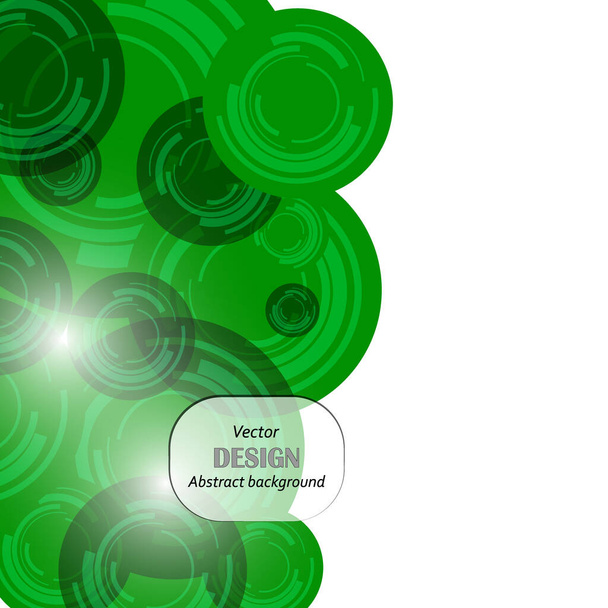 abstract green background with circle ring pattern vector - Вектор,изображение