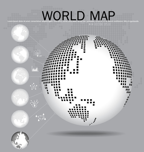 Modern globe. Vector illustration. - Vector, Image