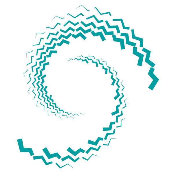 Einfarbig, monochrom wirbeln, wirbeln. Form mit Rotation, Spin, Spiralverzerrung. Gestaltungselement aus Spirale, Spirale und Zwirn - Vektor, Bild