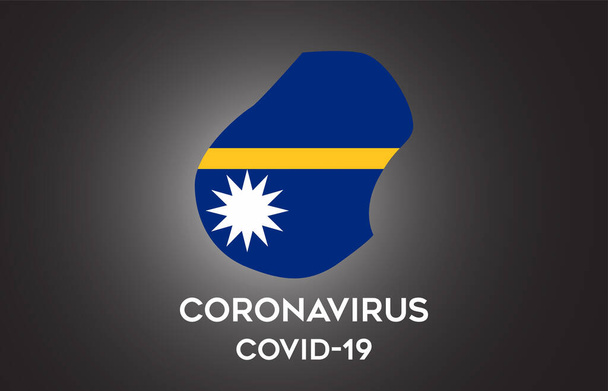 CoronaVirus in Nauru and Country flag inside Országhatár térkép Vector Design. Covid-19 Nauru térképpel, nemzeti zászlóvektoros illusztrációval. - Vektor, kép