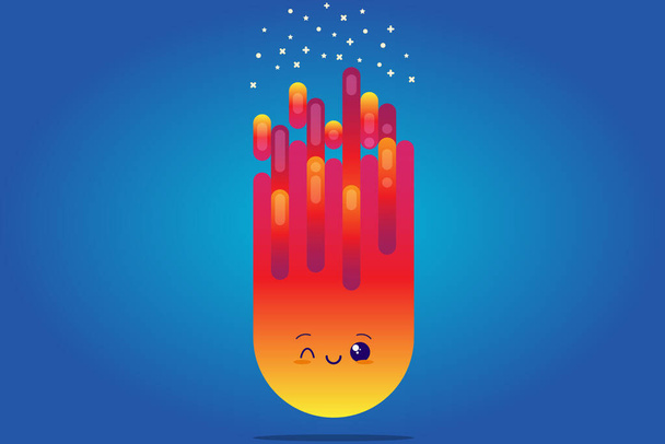 Lindo & Adorable fuego limo Emote ilustrador de diseño de obras de arte
 - Vector, Imagen
