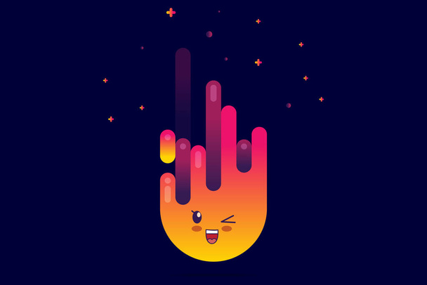 Happy & Cute Fire Slime Emoji Cartoon - Vector, Image
