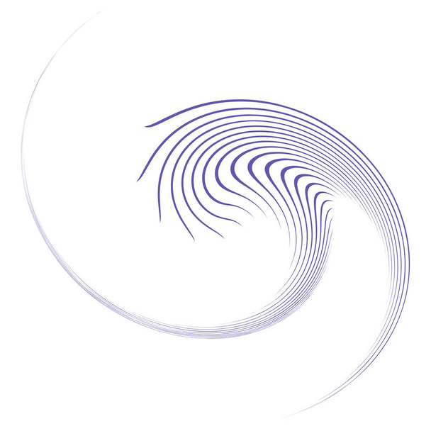 Einfarbig, monochrom wirbeln, wirbeln. Form mit Rotation, Spin, Spiralverzerrung. Gestaltungselement aus Spirale, Spirale und Zwirn - Vektor, Bild