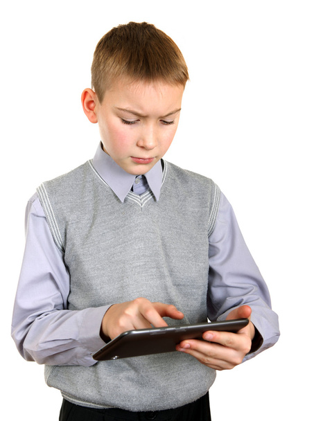 Boy with Tablet Computer - Φωτογραφία, εικόνα