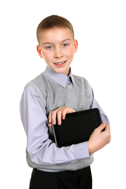 Boy with Tablet Computer - Foto, Imagen