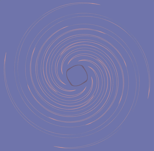 farbenfroher, mehrfarbiger und monochrom zyklischer, zyklischer konzentrischer Ring. Drehspirale, Wirbel, Wirbel. abstrakt kreisförmig, radiale Schleifenform, Element über farbigem Hintergrund, Hintergrund - Vektor, Bild
