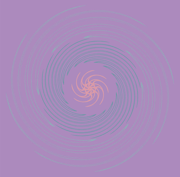 kolorowy, wielobarwny i monochromatyczny pierścień cykliczny, koncentryczny. obrotowa spirala, wir, wir. abstrakcyjny okrągły, promieniowy kształt pętli, element na kolorowym tle, tło - Wektor, obraz