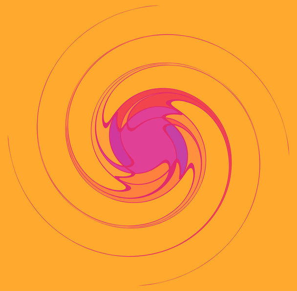 kolorowy, wielobarwny i monochromatyczny pierścień cykliczny, koncentryczny. obrotowa spirala, wir, wir. abstrakcyjny okrągły, promieniowy kształt pętli, element na kolorowym tle, tło - Wektor, obraz