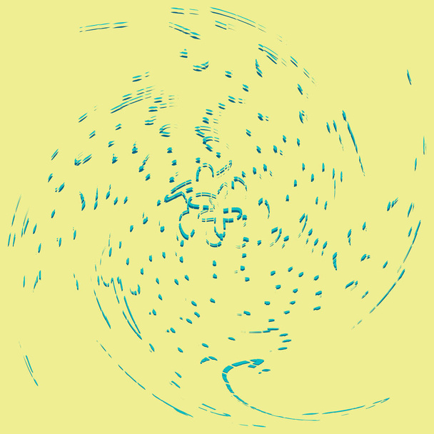 триколор фігурний, котушка, об'єм гірської форми. шпагатний вихор, що обертається в концентричній, радіальній, випромінювальній та круговій моді
 - Вектор, зображення