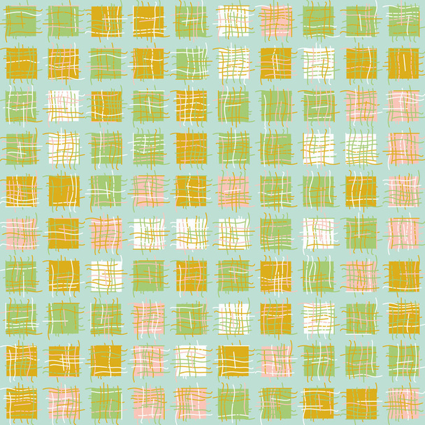 patchwork squares geometric seamless vector pattern in pastel colors - Vector, Image