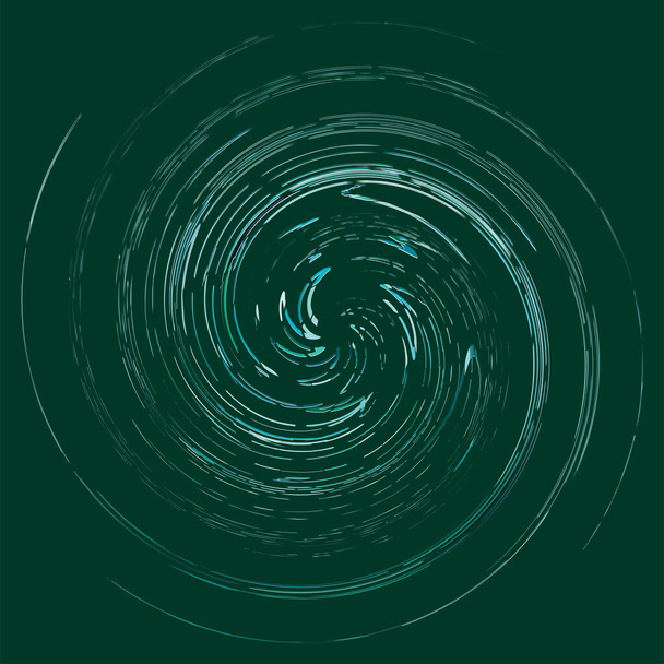 monochromatyczne pierścienie cykliczne, rowerowe pierścienie koncentryczne. obrotowa spirala, wir, wir. abstrakcyjny okrągły, promieniowy kształt pętli, element - Wektor, obraz