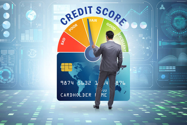 Empresario en concepto de puntaje de crédito
 - Foto, imagen