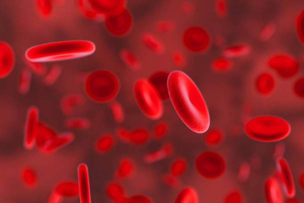 A close-up of human blood cells (3d rendering) - Photo, Image