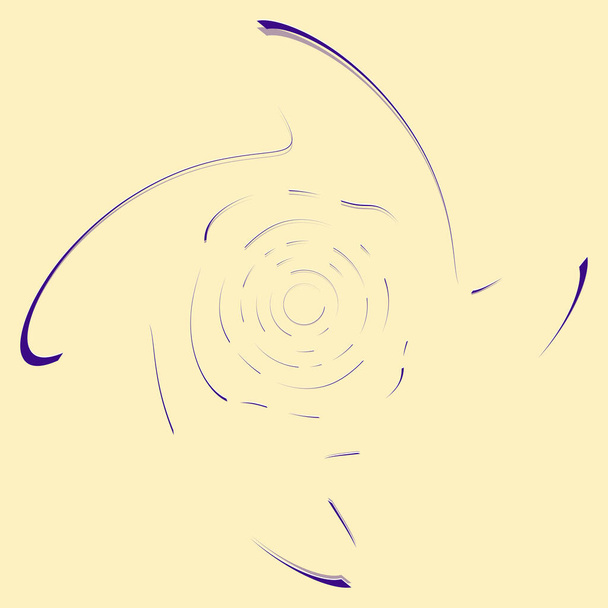 duotone curly, coil, gyration volute shape. twine vortex rotating in concentric, radial, radiating and circular, circling fashion - Vector, Image