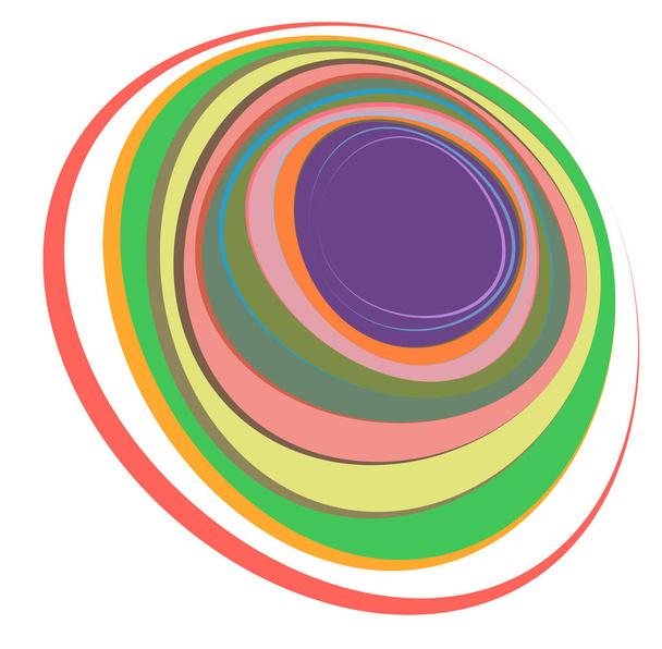 cremoso, pastel manchado, untado colorido, multi-color concéntrico, anillos cíclicos de diferentes formas. espiral girada, vórtice, remolino o giro. abstracto geométrico circular, forma de bucle radial, elemento
 - Vector, imagen