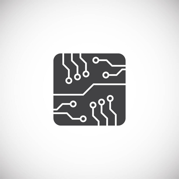 Prozessorchip-bezogenes Symbol im Hintergrund für Grafik- und Webdesign. Kreatives Illustrationskonzept für Web oder mobile App. - Vektor, Bild