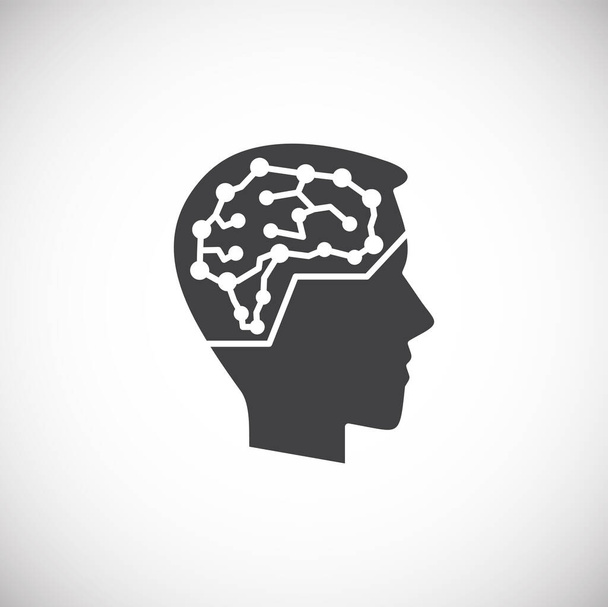 Menschliches Gehirn bezogenes Symbol auf dem Hintergrund für Grafik- und Webdesign. Kreatives Illustrationskonzept für Web oder mobile App. - Vektor, Bild