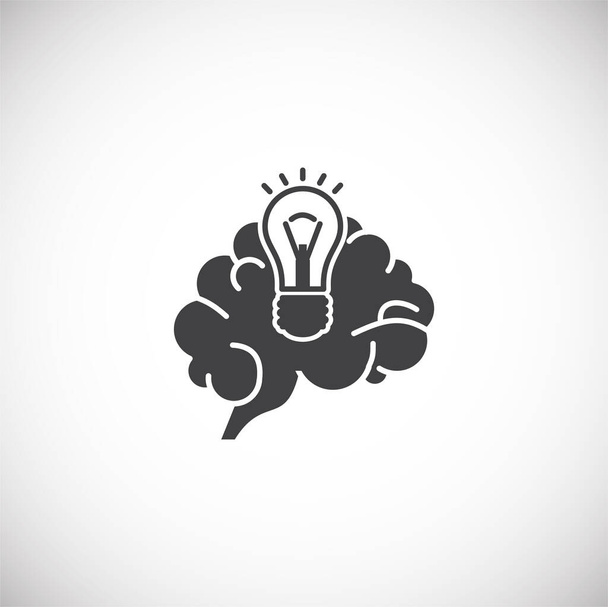 Menschliches Gehirn bezogenes Symbol auf dem Hintergrund für Grafik- und Webdesign. Kreatives Illustrationskonzept für Web oder mobile App. - Vektor, Bild