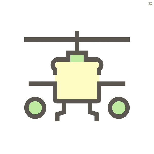 Military helicopter vector icon design for military and army graphic design element. - Вектор, зображення