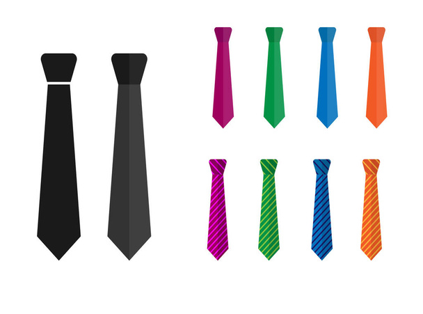 Tie icon. Set of vector stock color illustrations, flat simple design - Διάνυσμα, εικόνα