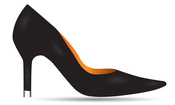 black women's shoes on a white background - Vektor, Bild