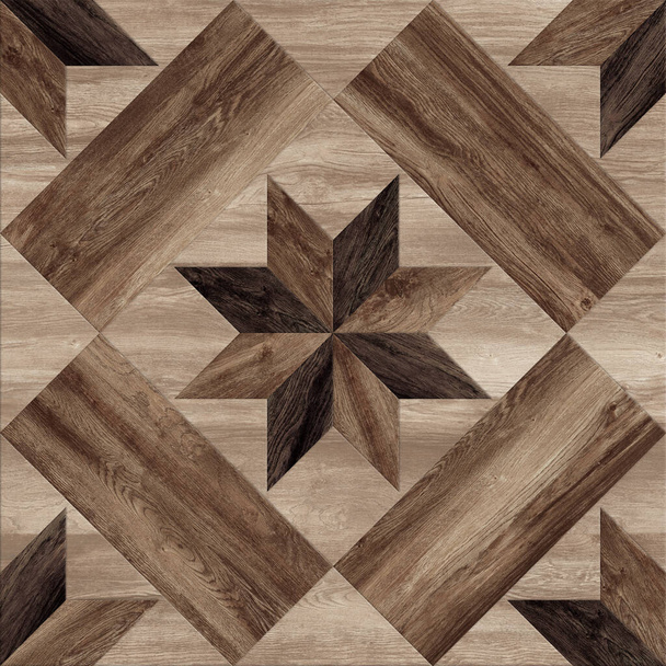 motif de forme de fleur plancher décoratif et mur carrelage en bois
 - Photo, image