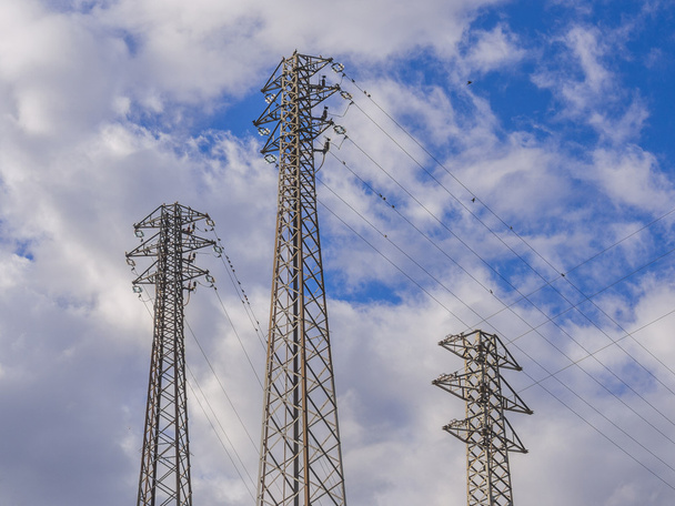 Electric power lines - Фото, изображение