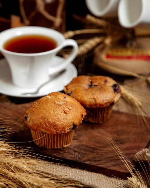 Muffins served on table - Foto, Imagem