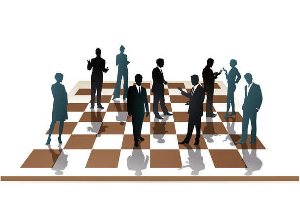 εργαζόμενοι σκάκι - Διάνυσμα, εικόνα