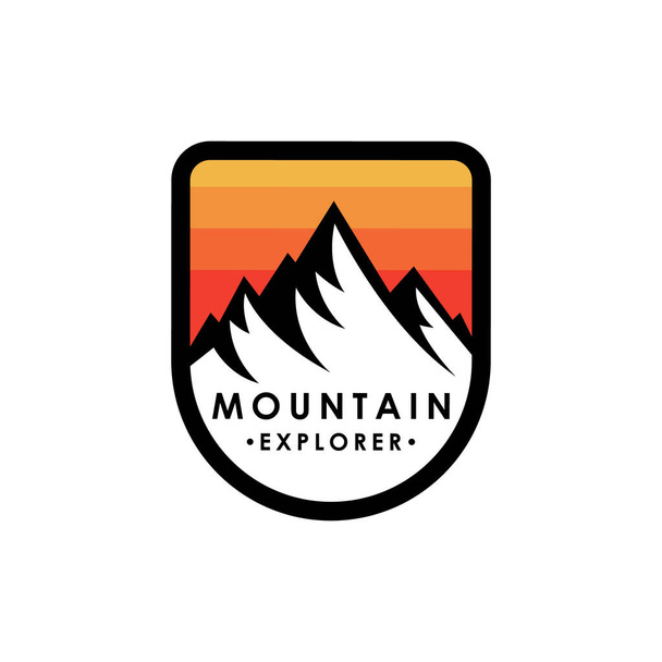 Mountain logo vector illustration. Mountain badge design vector template design. Trendy Mountains logo design vector illustration template for Outdoor Adventure. - Vector, Image