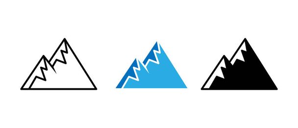 Set of Mountain logo vector illustration. Mountain badge design vector template design. Trendy Mountains logo design vector illustration template for Outdoor Adventure. - Vector, Image