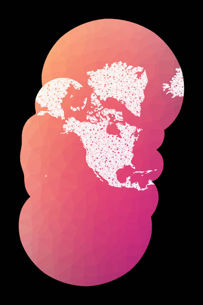 World network map Modified stereographic projection for the United States including Alaska and - Vector, Image