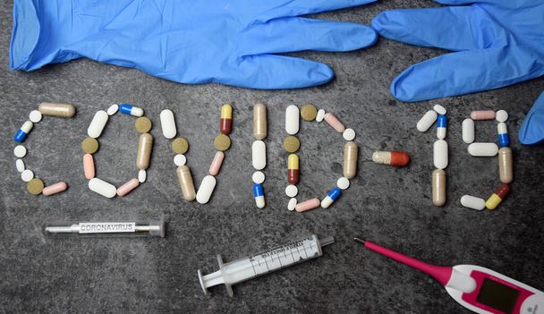 COVID - 2019 Koronavirus světová pandemie drogy - Fotografie, Obrázek
