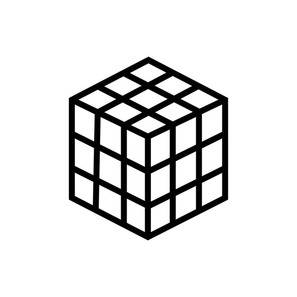 Eenvoudige mind challanging puzzel, rubik soort kubus zweven over witte achtergrond, eenvoud, eas - Foto, afbeelding