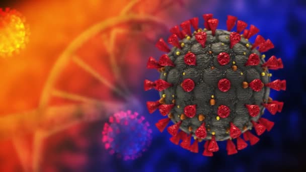 Coronavirus Covid 19 Komórki Hantavirus Epidemia wirusa animacji medycznej - Materiał filmowy, wideo
