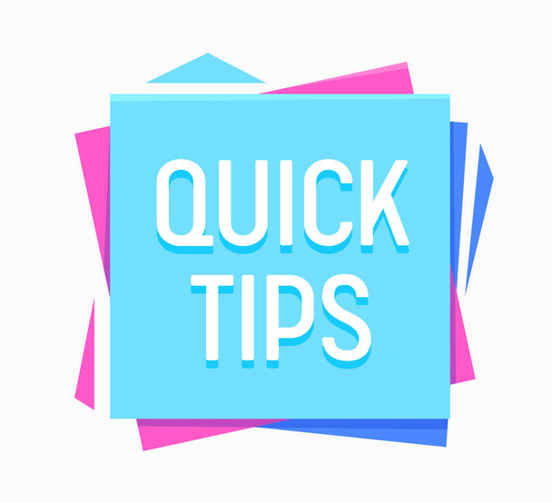 Quick Tips, Helpful Suggestion, Tooltip Advice Idea Solution Banner Isolated on White Background. Useful Clue Label, Sticker or Icon for Web Blog or Educational Portal. Cartoon Vector Illustration - Vector, Image