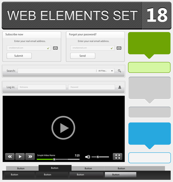 Web design elements set - Vector, Image