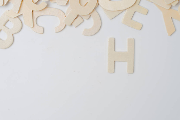 ABC english wood letters on white blackground - Fotó, kép