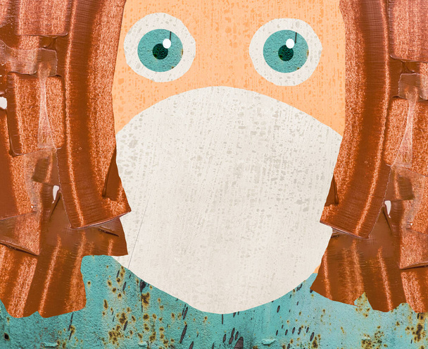 Osoba nosząca maski medyczne w celu zapobiegania chorobom, grypie, zanieczyszczeniu powietrza, zanieczyszczeniu powietrza, zanieczyszczeniu świata. Zapobieganie wirusom - Zdjęcie, obraz