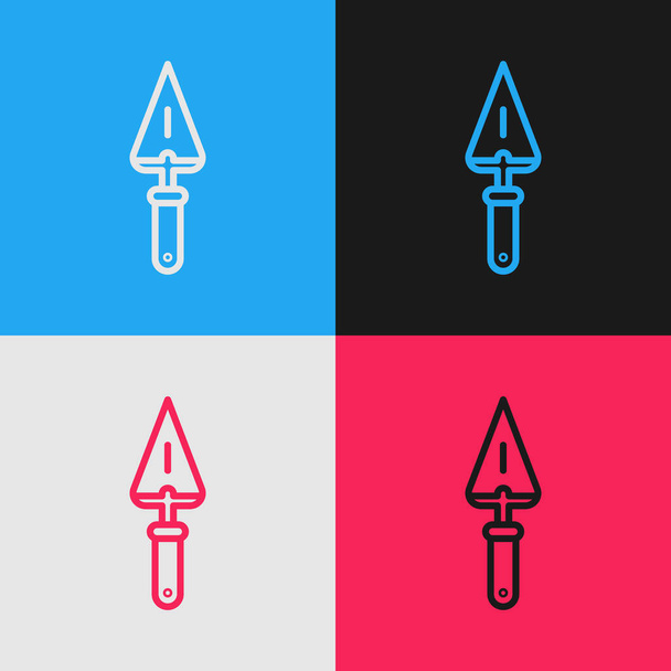 Pop art line Trowel icon isolated on color background. Vector Illustration - Vector, Image