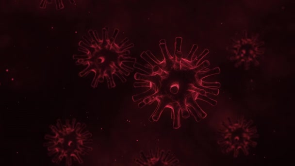 Coronavirus 2019 vagy COVID-19 corona vírus betegség baktériumok orvosi háttér veszélyes influenza törzs pandémiás mikroszkóp vírus közelkép - Felvétel, videó